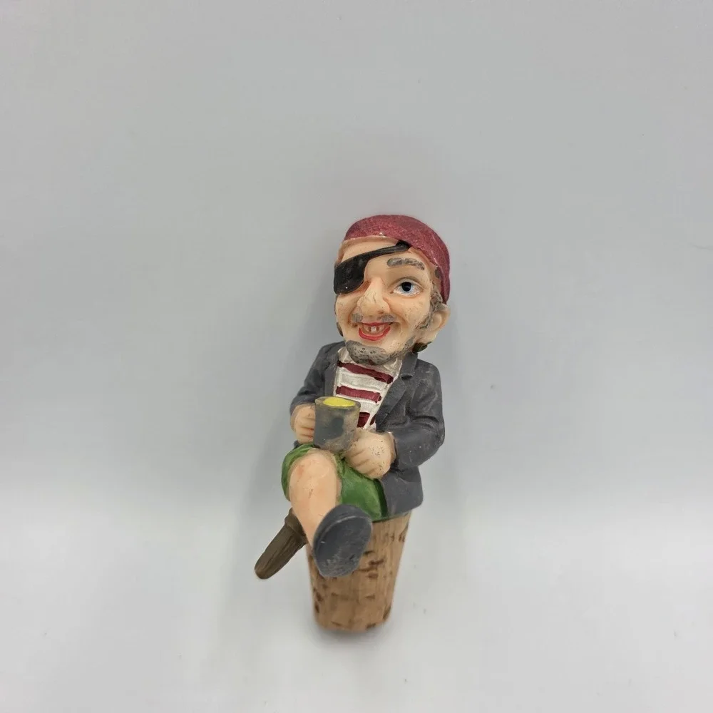 VTG Pirate Wine Bottle Cork Stopper Multicolor Composite‎ Resin Nautical